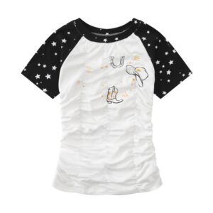 Color-Block T-Shirt With Crinkled Texture