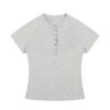 Slim-Fit Henley T-Shirt — Grey