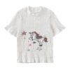 Pony Print Textured T-Shirt — White