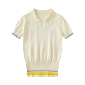Professional Knitted Breathable T-Shirt — Cream White