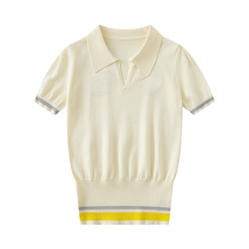 Professional Knitted Breathable T-Shirt — Cream White