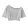 Minimalist Distressed Cropped T-Shirt — Grey