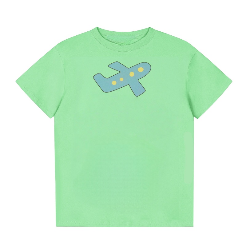 Stylish Airplane-Print T-Shirt — Green