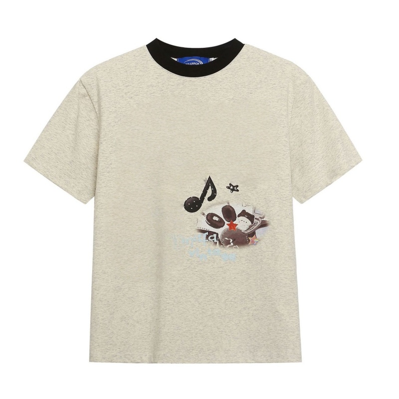 Graffiti Music Elements Print T-Shirt — Grey