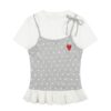 Versatile Polka-Dot Cropped T-Shirt With Designer Flair